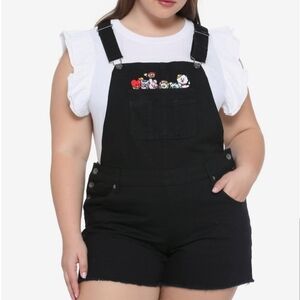 Hot Topic BT21 Black Embroidered BTS Shortalls Size XL